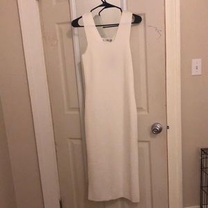 Mango white midi dress size small new
